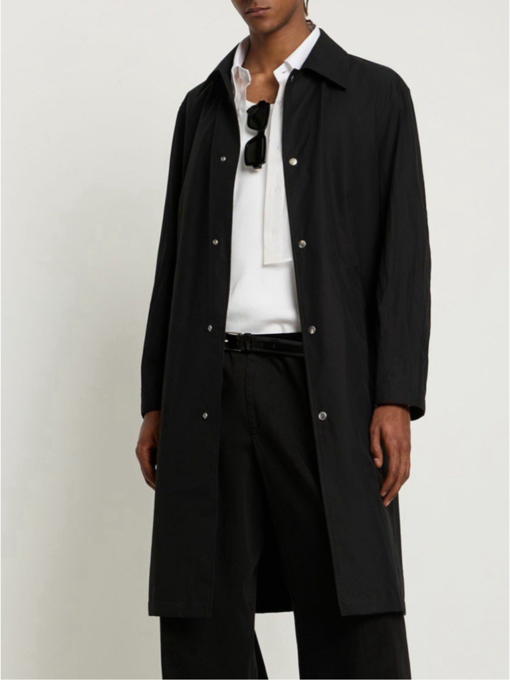 JIL SANDER Printed Dry Touch Poplin Parka Woven Sports Coat Black EU 56 US 46 XL